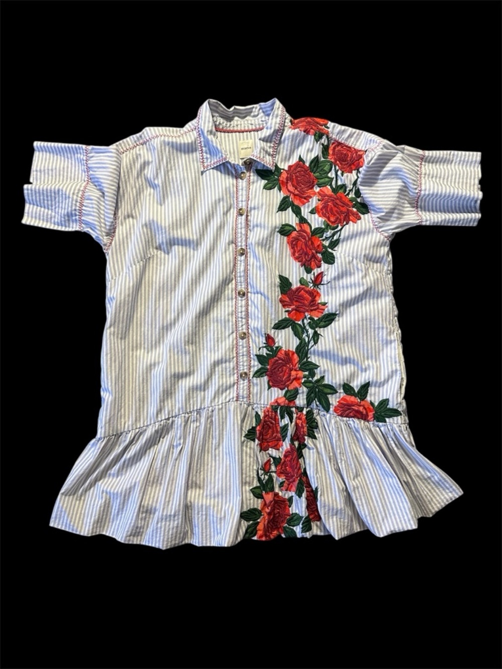 Anthropologie Maeve Short Sleeve Bubble Mini Shirt Dress Size XL EUC - Picture 5 of 7